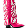 Front View Azalea Wang Simply Below The Knee Western Bootie In Pink