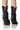 Front View Azalea Wang Sinead Black Ruched Cowboy Bootie