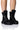 Front View Azalea Wang Skylar Edgy Lace Up Bootie In Black