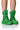 Front View Azalea Wang Skylar Edgy Lace Up Bootie In Green