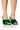 Front View Azalea Wang Skylara Green Embellished Sandal