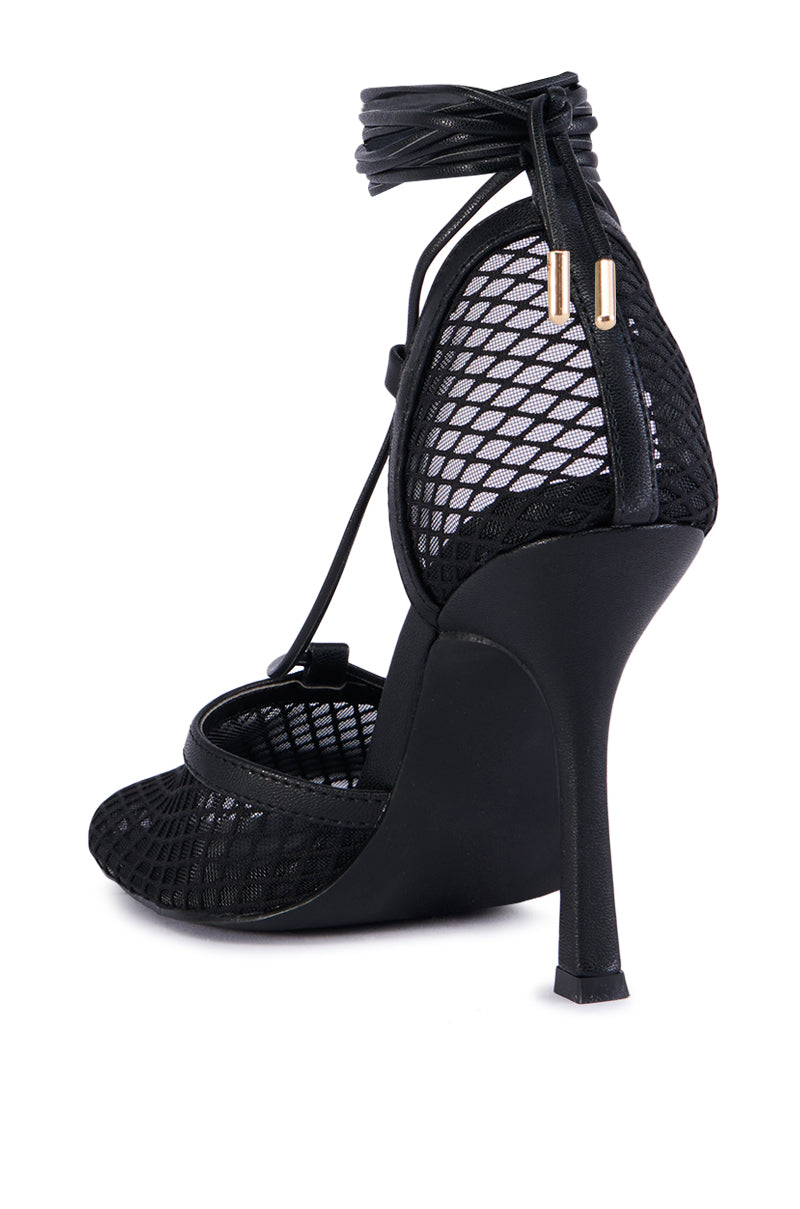 Extra View Azalea Wang Skylee Mesh Sandal In Black