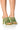 Front View Azalea Wang Snowdrop Embellished Knot Web Sandal In Green