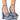 Front View Azalea Wang So Obsessed Embellished Bow Chunky Sandal In Denim