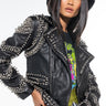 Front View Azalea Wang Sofi Studded Moto Jacket