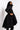 Back View Azalea Wang Solid Midtown Peplum Puffer Trench in Black