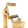 Back View Azalea Wang Somaria Gold Chain Sandal