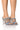 Front View Azalea Wang Something New Pointy Toe Sandal With Rhinestone Fringe In Denim