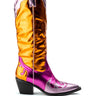 Front View Azalea Wang Spice It Up Chunky Western Boot In Multi