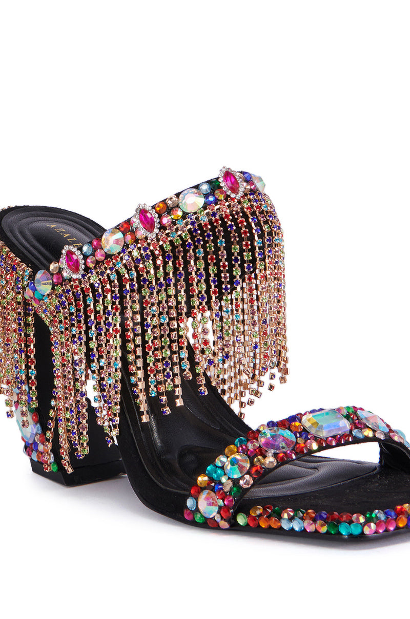 AZALEA WANG SPICED MULTI EMBELLISHED RHINESTONE SANDAL – AKIRA
