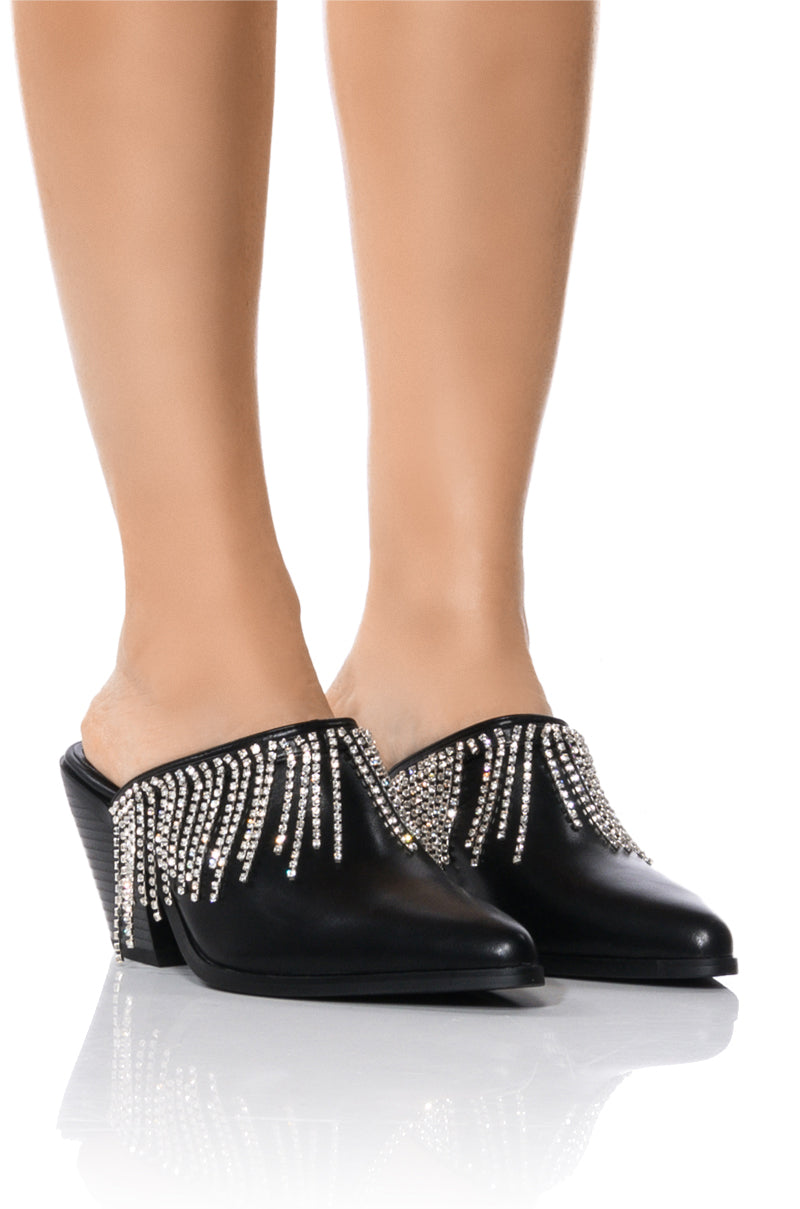Front View Azalea Wang Spirit Slip On Clog In Black