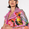 Front View Azalea Wang Spring Fever Floral Moto Jacket