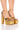 Front View Azalea Wang Stack It Up Strappy Sexy Chunky Sandal In Gold