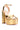 Back View Azalea Wang Stack It Up Strappy Sexy Chunky Sandal In Gold