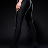 Front View Azalea Wang Star Stretch Chunky Heel Pant Boot In Black