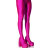 Front View Azalea Wang Star Stretch Chunky Heel Pant Boot In Pink