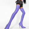 Front View Azalea Wang Star Stretch Love Struck Ultra Thigh High Stiletto Boot In Periwinkle