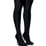 Front View Azalea Wang Star Stretch New Level Thigh High Stiletto Boot In Black