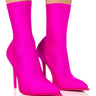 Front View Azalea Wang Star Stretch Serenity Bootie In Pink