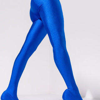 Front View Azalea Wang Star Stretch Stiletto Pant Boot In Blue