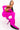 Back View Azalea Wang Star Stretch Stiletto Pant Boot In Fuchsia