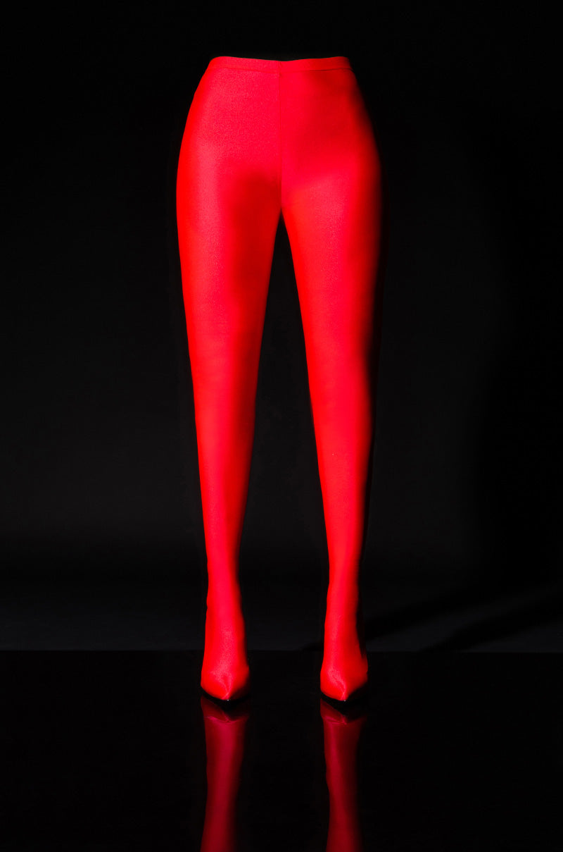 Detail View Azalea Wang Star Stretch Stiletto Pant Boot In Red