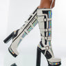 Front View Azalea Wang Stargazer Chunky Boot In White