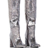 Front View Azalea Wang Stay Grateful Embellished Boot In Silver