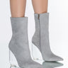 Front View Azalea Wang Steppin On Glass Wedge Bootie In Grey