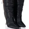 Front View  Azalea Wang Stepping Out Stiletto Puffer Bootie In Black