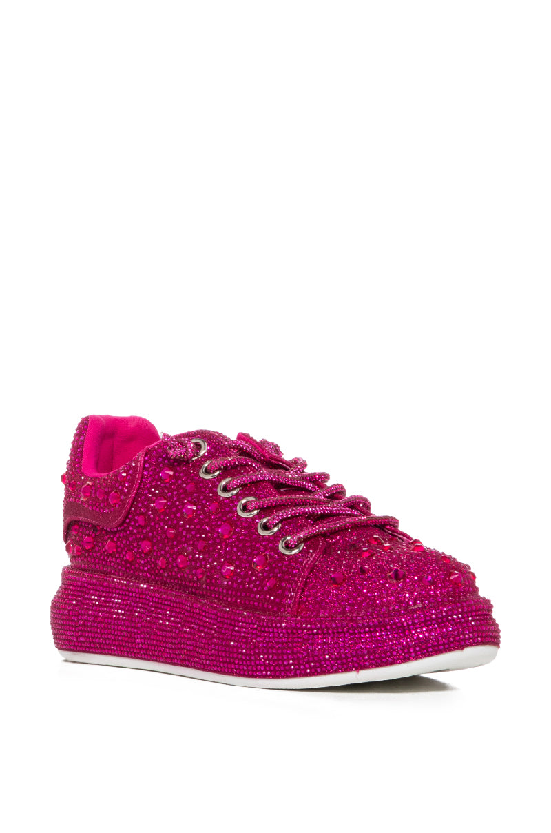 AZALEA WANG STOP AND STARE FLAT SNEAKER IN PINK AKIRA AZALEA WANG STOP AND STARE FLAT SNEAKER IN PINK AKIRA