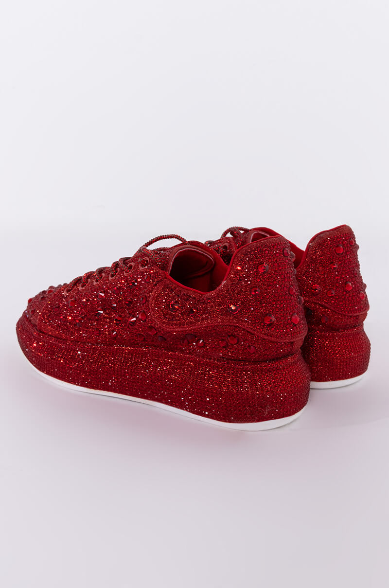 Full View Azalea Wang Stop And Stare Flat Sneaker In Red 4