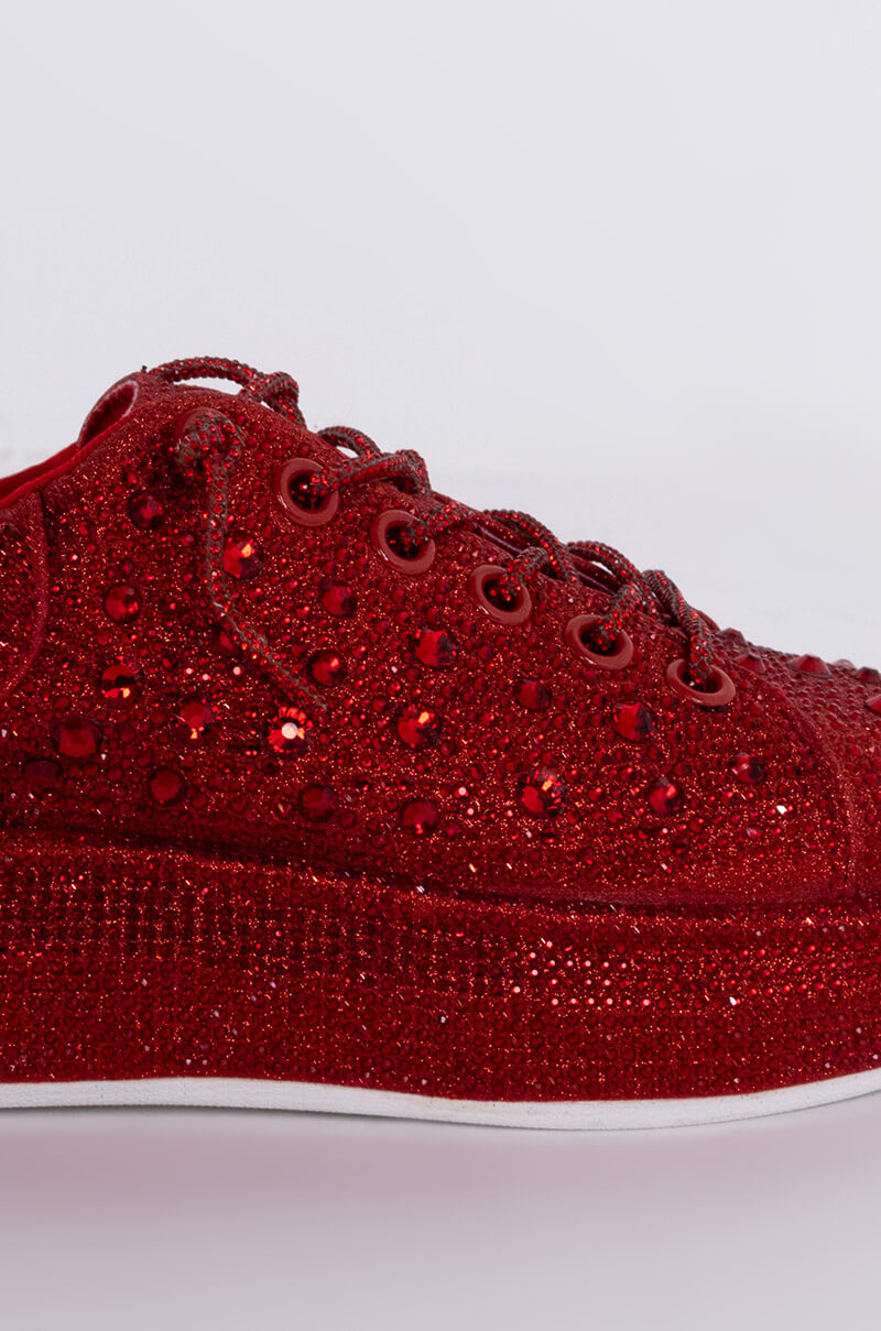 Extra View Azalea Wang Stop And Stare Flat Sneaker In Red 5