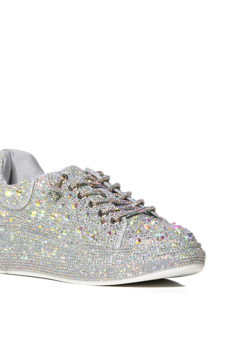 Extra View Azalea Wang Stop And Stare Flat Sneaker In Silver