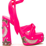 Front View Azalea Wang Storm Platform Sandal In Pink