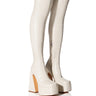 Front View Azalea Wang Strut This Way Thigh High Platform Boot In White