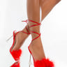 Front View Azalea Wang Stuck On Replay Sandal In Red