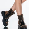 Front View Azalea Wang Stuck On You Flatform Bootie In Black