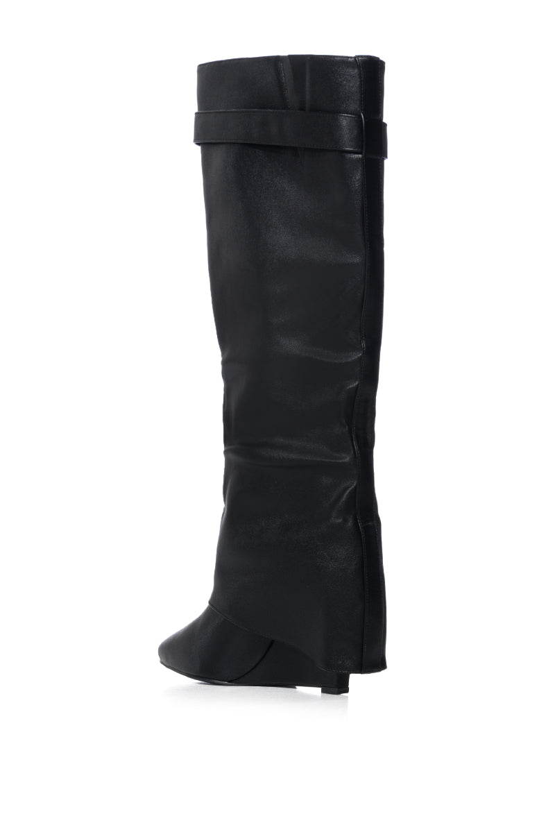 Detail View Azalea Wang Stuck On You Wedge Boot In Black 21