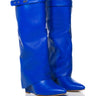 Front View Azalea Wang Stuck On You Wedge Boot In Cobalt