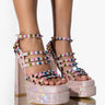 Front View Azalea Wang Sugar High Chunky Sandal In Pink