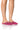 Front View Azalea Wang Super Chic Slip On Flat In Fuchsia