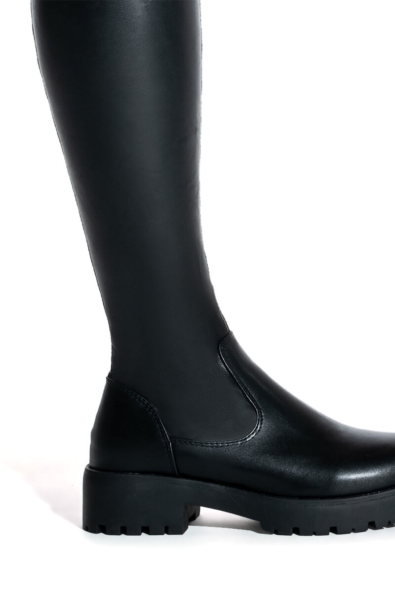 Full View Azalea Wang Surgical Flatform Boot In Stretch Pu