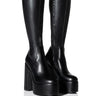 Front View Azalea Wang Sutton Pu Chunky Boot In Black