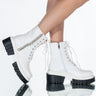 Front View Azalea Wang Sweet Like Honey Flatform Bootie In White