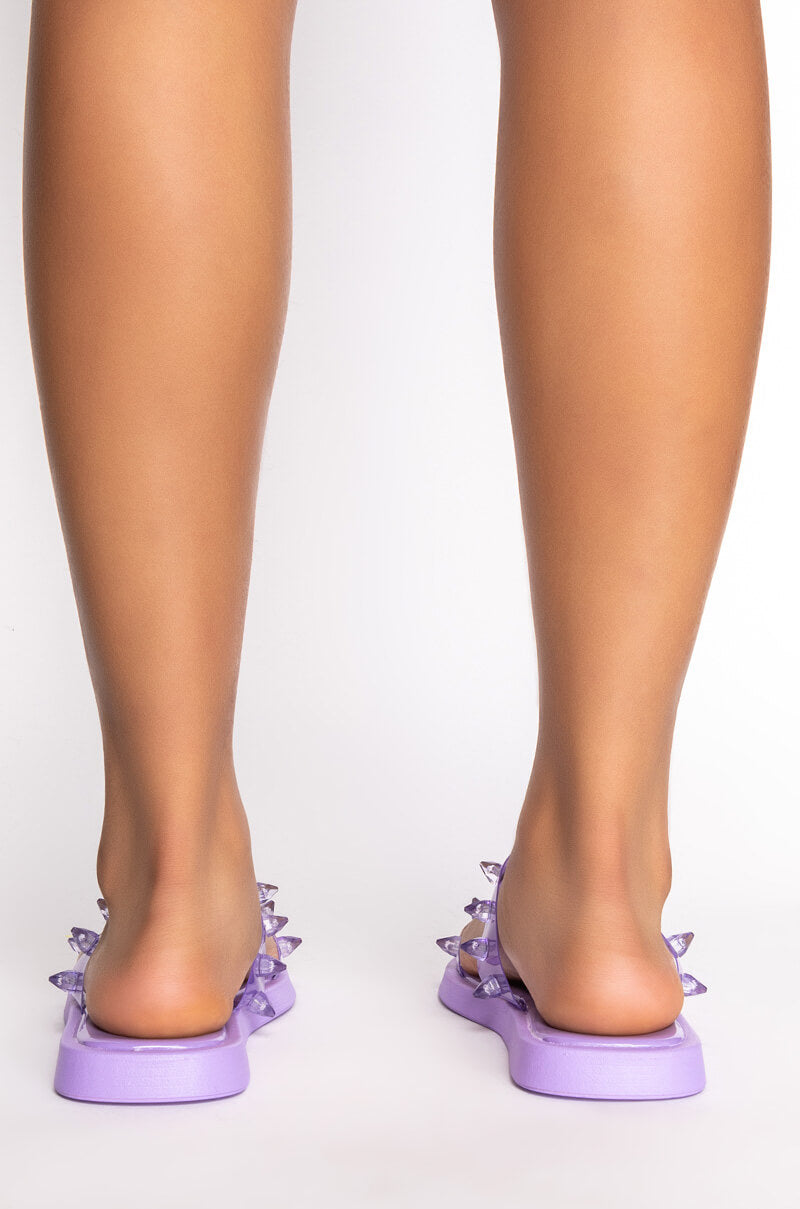 Detail View Azalea Wang Sweet Like Me Flat Sandal In Purple