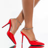 Front View Azalea Wang Sweet Like Sugar Stiletto Pump In Red