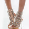 Front View Azalea Wang Sweet Lovin Stiletto Bootie In Nude