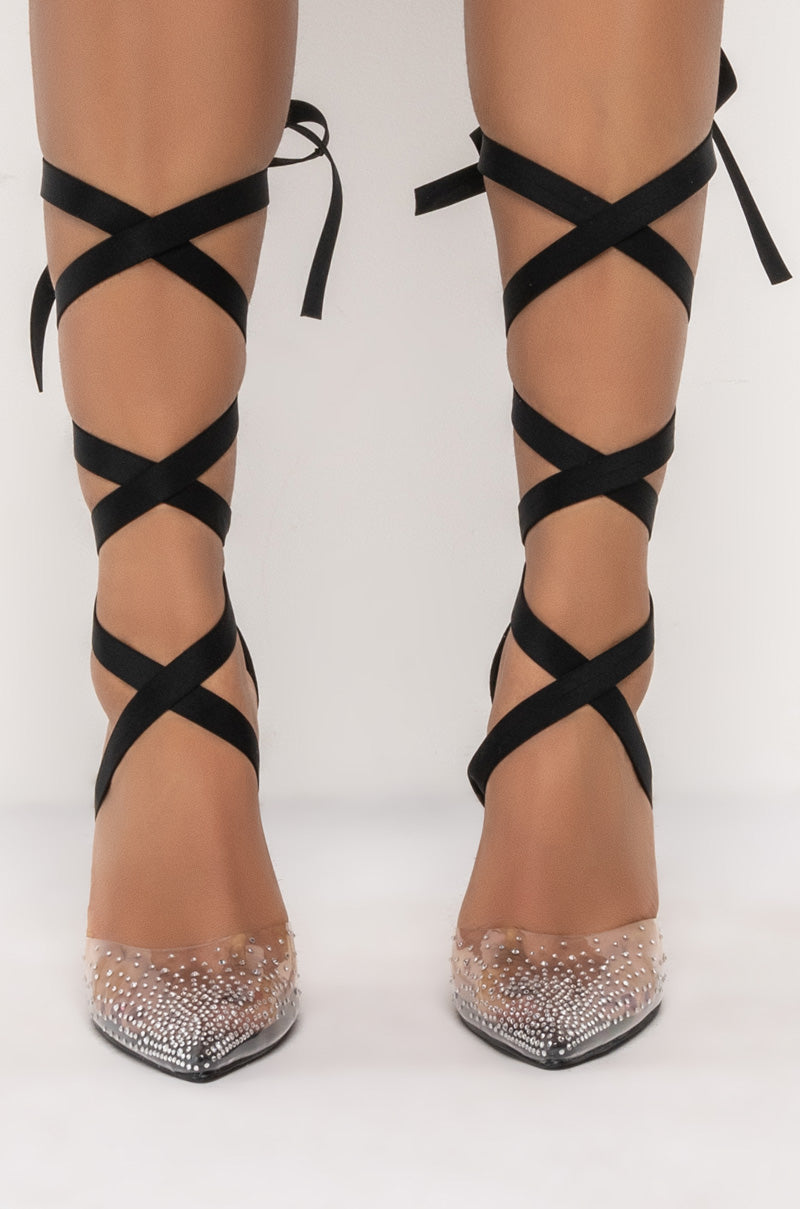 Back View Azalea Wang Sweet Nothings Stiletto Pump In Black