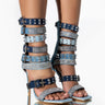 Front View Azalea Wang Sweet Then Sour Stiletto Sandal In Denim